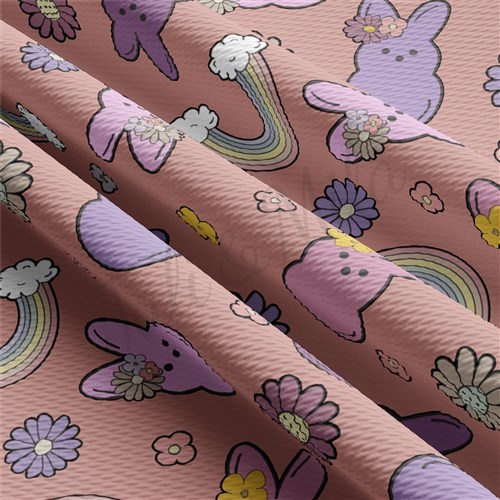 Easter Liverpool Bullet Textured Stretch Solid Strip Thick Knit Jersey Fabric