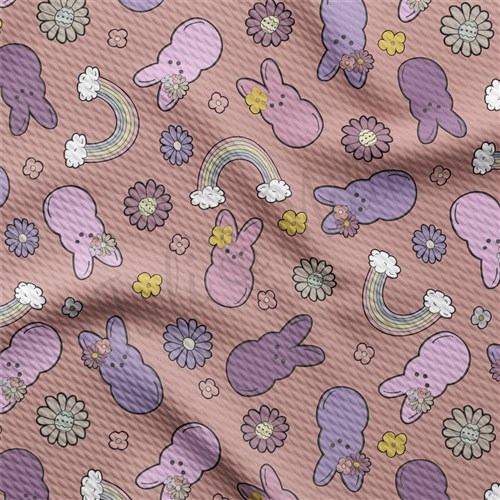 Easter Liverpool Bullet Textured Stretch Solid Strip Thick Knit Jersey Fabric