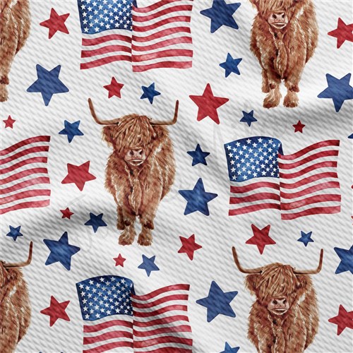 Patriotic 4th of July Printed Liverpool AA1546 & Get a Free $89.99 Embroidery Bundle