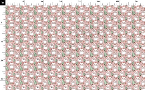 Christmas Santa Printed Liverpool Bullet Textured Stretch Solid Strip Thick Knit Jersey Fabric