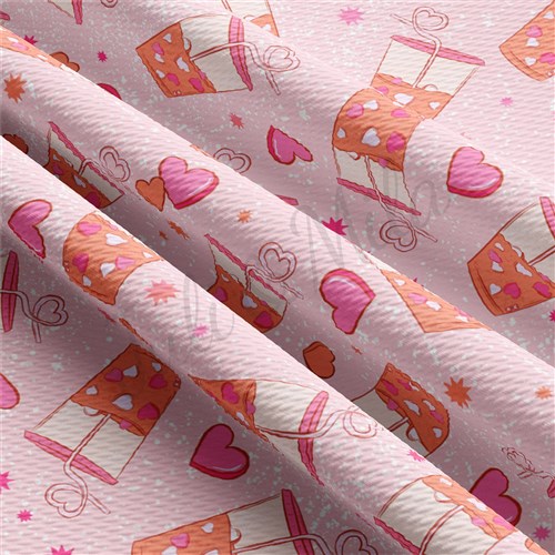 Valentine's Day Printed Liverpool Bullet Textured Stretch Solid Strip Thick Knit Jersey Fabric