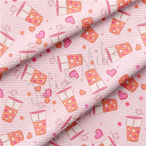 Valentine's Day Printed Liverpool Bullet Textured Stretch Solid Strip Thick Knit Jersey Fabric