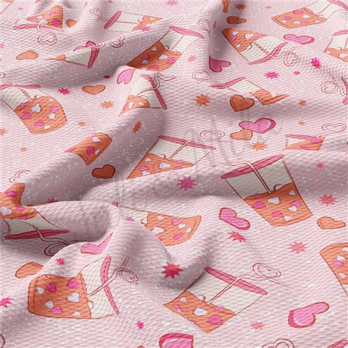 Valentine's Day Printed Liverpool Bullet Textured Stretch Solid Strip Thick Knit Jersey Fabric