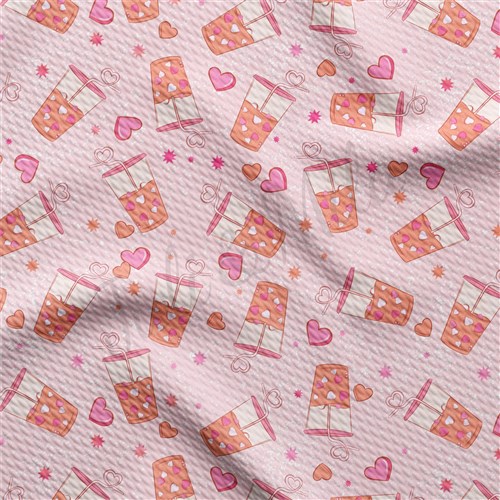 Valentine's Day Printed Liverpool Bullet Textured Stretch Solid Strip Thick Knit Jersey Fabric