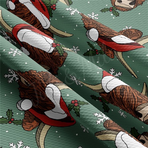 Christmas Christmas Liverpool Bullet Textured Stretch Solid Strip Thick Knit Jersey Fabric