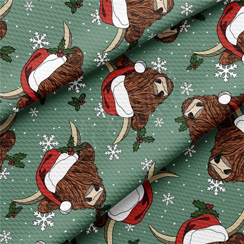 Christmas Christmas Liverpool Bullet Textured Stretch Solid Strip Thick Knit Jersey Fabric