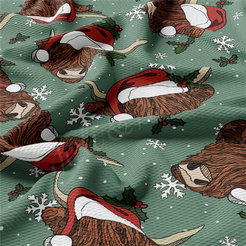Christmas Christmas Liverpool Bullet Textured Stretch Solid Strip Thick Knit Jersey Fabric