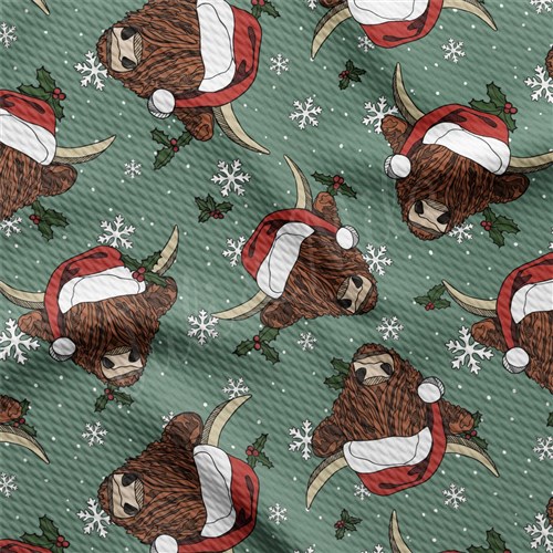 Christmas Christmas Liverpool Bullet Textured Stretch Solid Strip Thick Knit Jersey Fabric