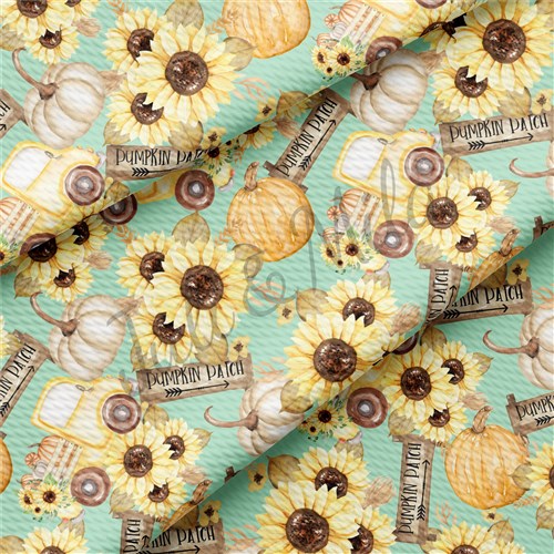 Fall Autumn Sunflowers Printed Fabric pumpkin13 & Get a Free $89.99 Embroidery Bundle