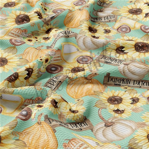 Fall Autumn Sunflowers Printed Fabric pumpkin13 & Get a Free $89.99 Embroidery Bundle