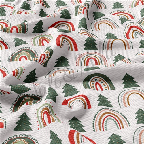 Christmas Liverpool Bullet Textured Stretch Solid Strip Thick Knit Jersey Fabric