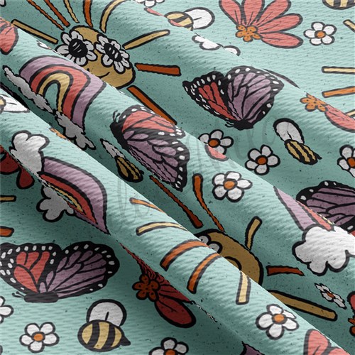 Summer Printed Liverpool Bullet Textured Stretch Solid Strip Thick Knit Jersey Fabric