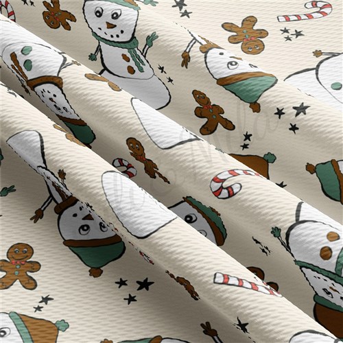 Christmas Christmas Liverpool Bullet Textured Stretch Solid Strip Thick Knit Jersey Fabric