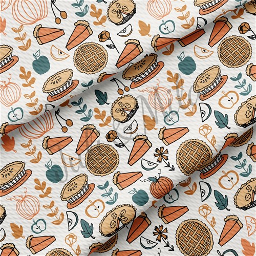 Thanksgiving Fall Printed Liverpool Bullet Textured Stretch Solid Strip Thick Knit Jersey Fabric