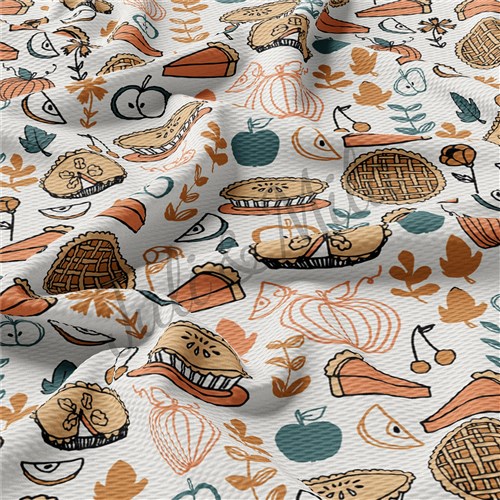 Thanksgiving Fall Printed Liverpool Bullet Textured Stretch Solid Strip Thick Knit Jersey Fabric
