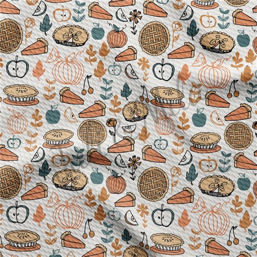 Thanksgiving Fall Printed Liverpool Bullet Textured Stretch Solid Strip Thick Knit Jersey Fabric