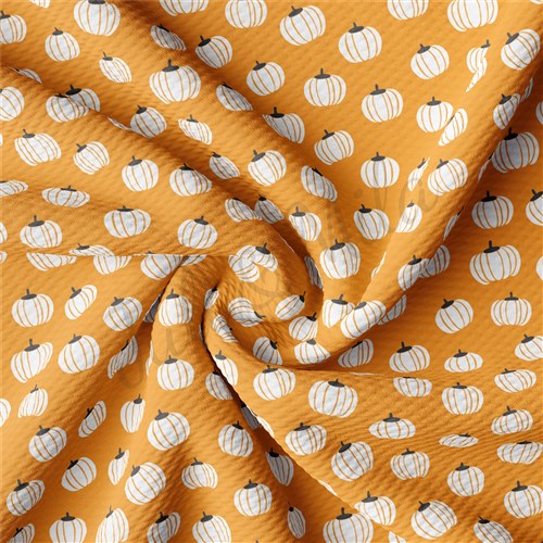 Pumpkin Fall Printed Liverpool Bullet Textured Stretch Solid Strip Thick Knit Jersey Fabric