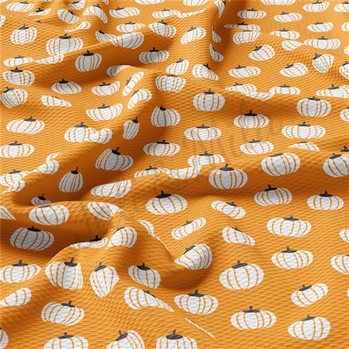 Pumpkin Fall Printed Liverpool Bullet Textured Stretch Solid Strip Thick Knit Jersey Fabric