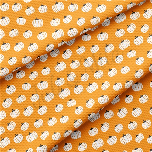 Pumpkin Fall Printed Liverpool Bullet Textured Stretch Solid Strip Thick Knit Jersey Fabric