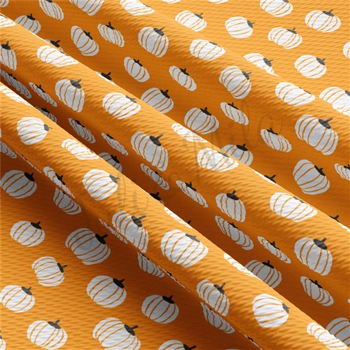 Pumpkin Fall Printed Liverpool Bullet Textured Stretch Solid Strip Thick Knit Jersey Fabric