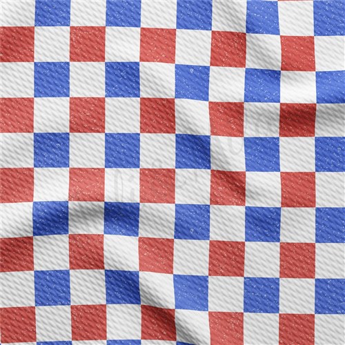4th of July Printed Liverpool Bullet Textured Stretch Solid Strip Thick Knit Jersey Fabric