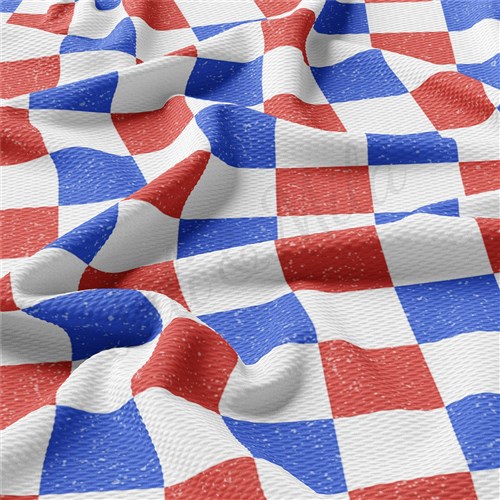 4th of July Printed Liverpool Bullet Textured Stretch Solid Strip Thick Knit Jersey Fabric