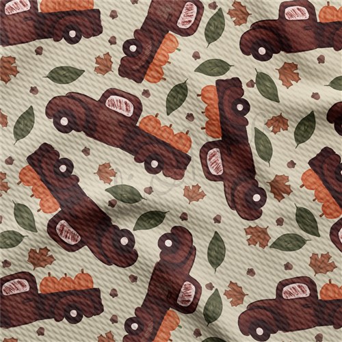 Fall Autumn Truck Pumpkin Liverpool Bullet Textured Stretch Solid Strip Thick Knit Jersey Fabric
