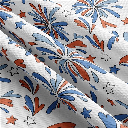 4th of July Patriotic Printed Liverpool Fabric AA2178 & Get a Free $89.99 Embroidery Bundle