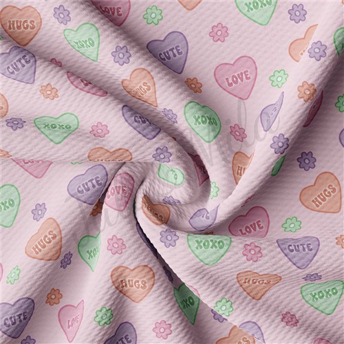 Valentine's Day Printed Liverpool Bullet Textured Stretch Solid Strip Thick Knit Jersey Fabric
