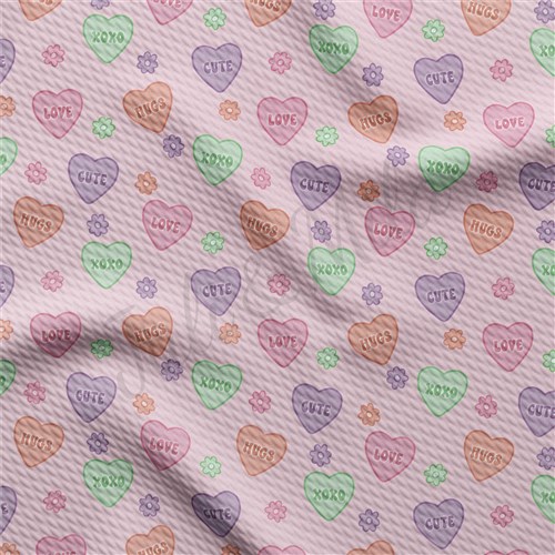 Valentine's Day Printed Liverpool Bullet Textured Stretch Solid Strip Thick Knit Jersey Fabric