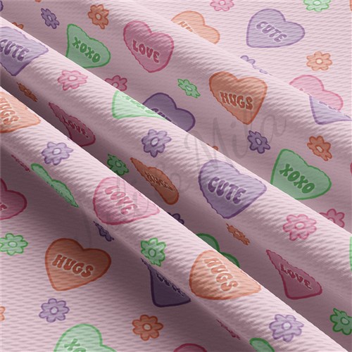 Valentine's Day Printed Liverpool Bullet Textured Stretch Solid Strip Thick Knit Jersey Fabric