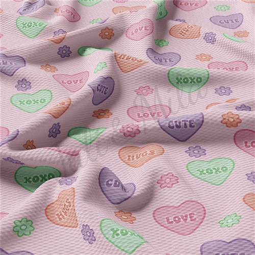Valentine's Day Printed Liverpool Bullet Textured Stretch Solid Strip Thick Knit Jersey Fabric
