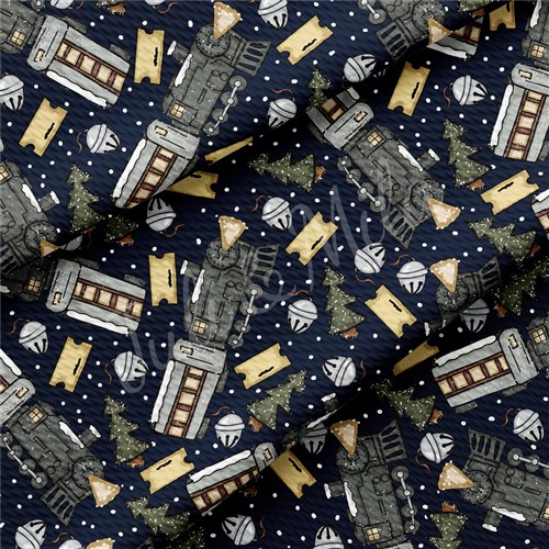 Christmas Printed Liverpool Bullet Textured Stretch Solid Strip Thick Knit Jersey Fabric