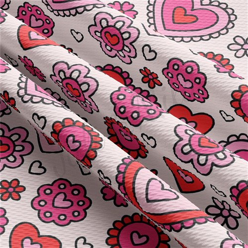 Valentine's Day Printed Liverpool Bullet Textured Stretch Solid Strip Thick Knit Jersey Fabric