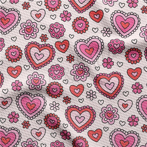 Valentine's Day Printed Liverpool Bullet Textured Stretch Solid Strip Thick Knit Jersey Fabric