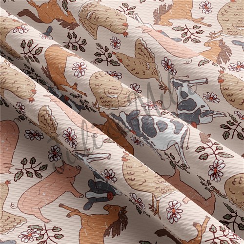 Farm Printed Liverpool 4 Way Fabric animals1 & Get a Free $89.99 Embroidery Bundle