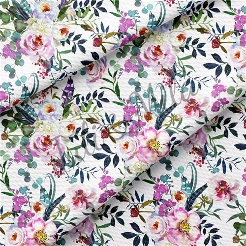 Printed Floral Liverpool Fabric Bow Floral (F25) & Get a Free $89.99 Embroidery Bundle