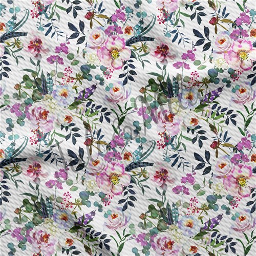 Printed Floral Liverpool Fabric Bow Floral (F25) & Get a Free $89.99 Embroidery Bundle