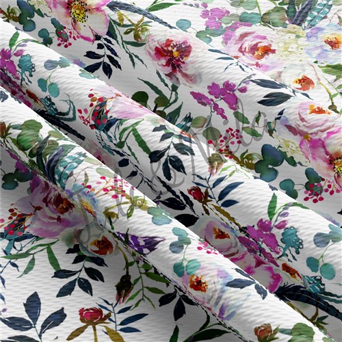 Printed Floral Liverpool Fabric Bow Floral (F25) & Get a Free $89.99 Embroidery Bundle