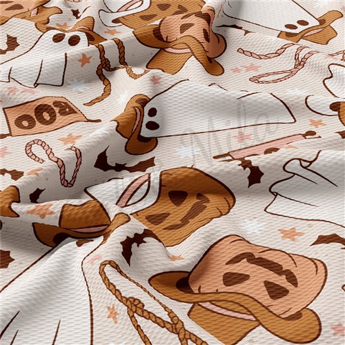 Pumpkin Printed Liverpool Bullet Textured Stretch Solid Strip Thick Knit Jersey Fabric