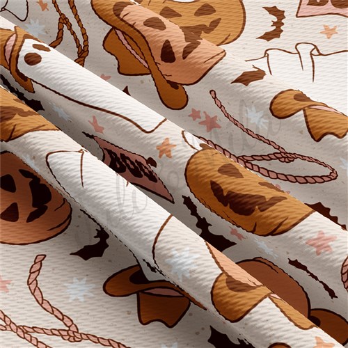 Pumpkin Printed Liverpool Bullet Textured Stretch Solid Strip Thick Knit Jersey Fabric