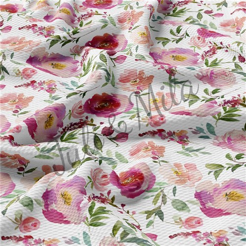 Printed Floral Liverpool Fabric Bow Floral (F20) & Get a Free $89.99 Embroidery Bundle