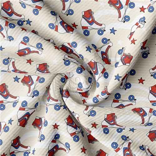 4th of July Patriotic Printed Liverpool Fabric AA361 & Get a Free $89.99 Embroidery Bundle