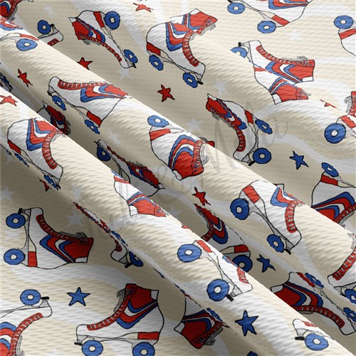 4th of July Patriotic Printed Liverpool Fabric AA361 & Get a Free $89.99 Embroidery Bundle