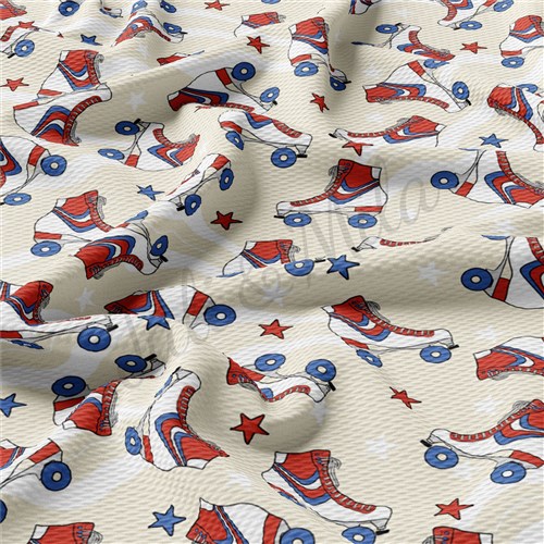 4th of July Patriotic Printed Liverpool Fabric AA361 & Get a Free $89.99 Embroidery Bundle