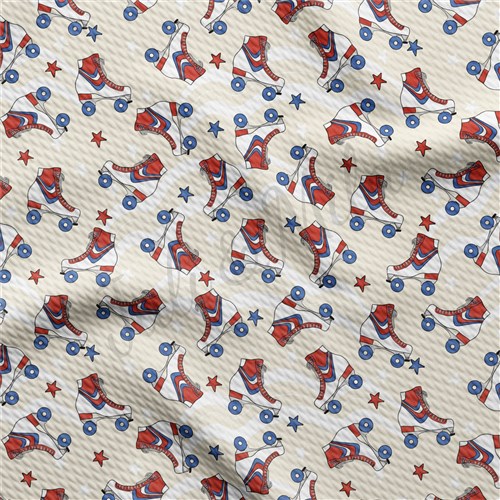 4th of July Patriotic Printed Liverpool Fabric AA361 & Get a Free $89.99 Embroidery Bundle