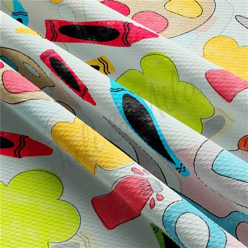 Back To School Printed Liverpool Bullet Textured Stretch Solid Strip Thick Knit Jersey Fabric