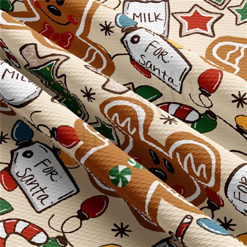 Christmas Printed Liverpool Bullet Textured Stretch Solid Strip Thick Knit Jersey Fabric