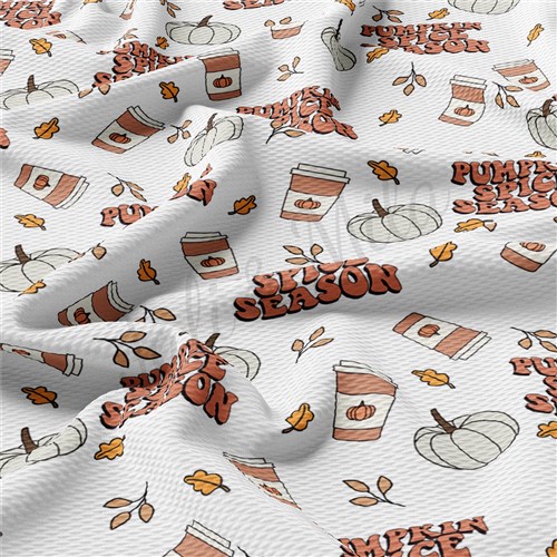 Pumpkin Printed Liverpool Bullet Textured Stretch Solid Strip Thick Knit Jersey Fabric