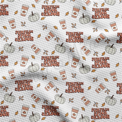 Pumpkin Printed Liverpool Bullet Textured Stretch Solid Strip Thick Knit Jersey Fabric